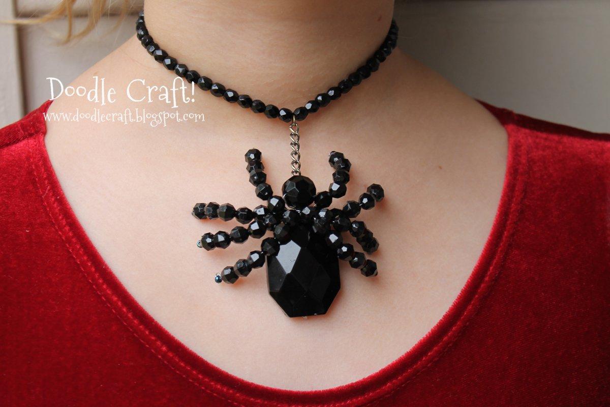 beaded spider necklace