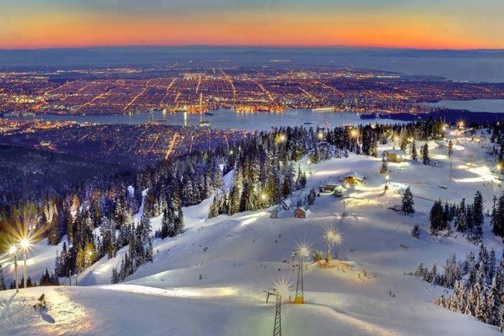 Grouse Mountain ski area in North Vancouver