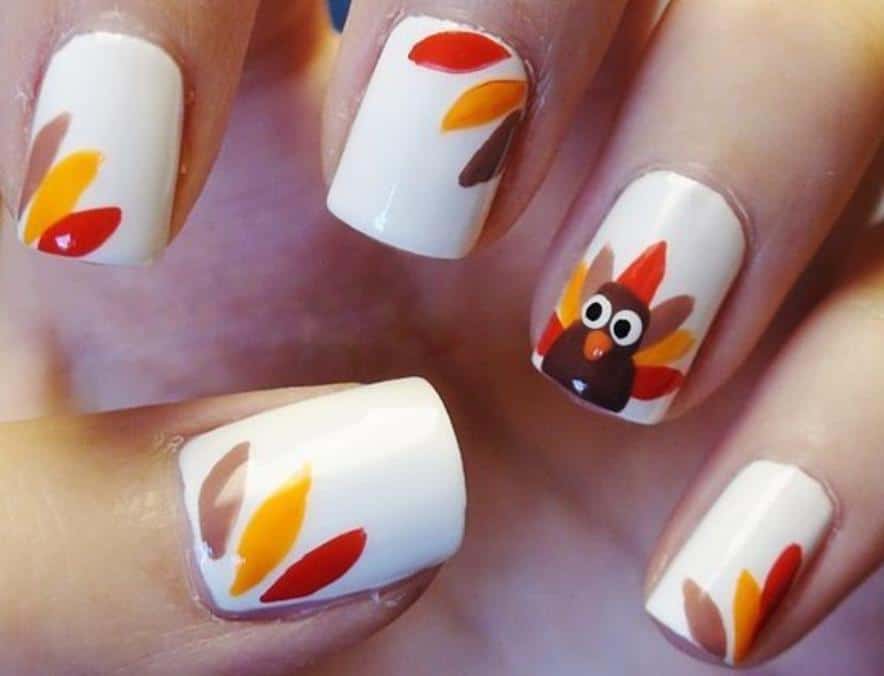 simple thanksgiving nail art