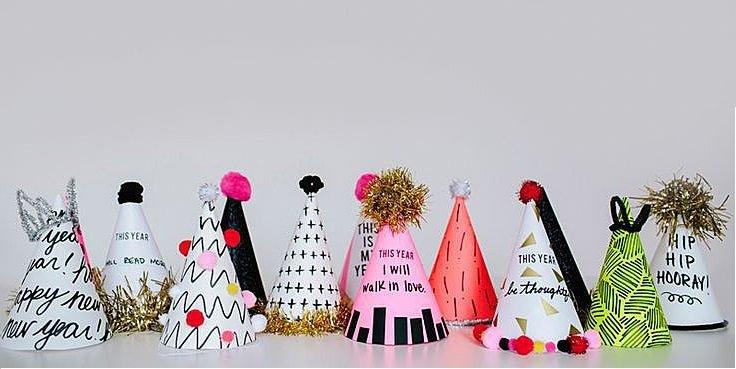 NEw Year Resolution party hats