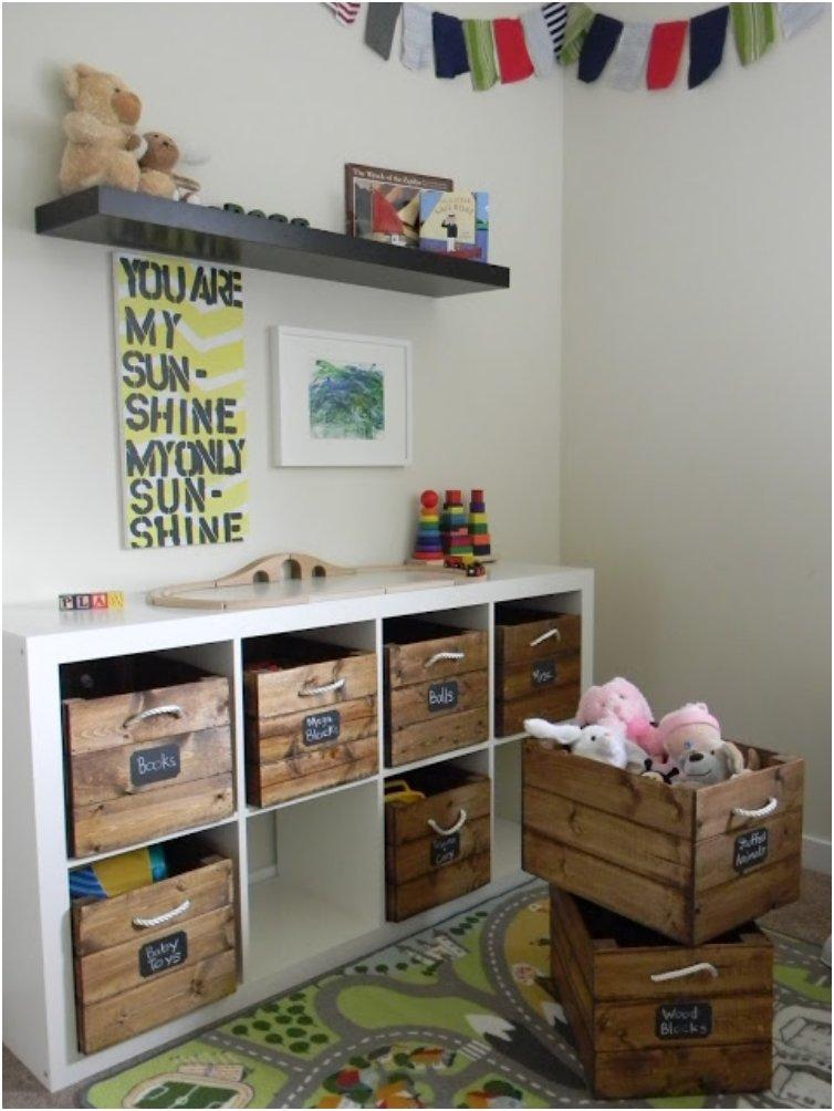 wood crates play area