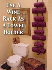 15. Wine Rack as Towel Holder