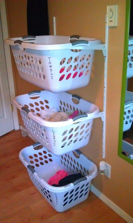 16. Laundry Basket Shelves