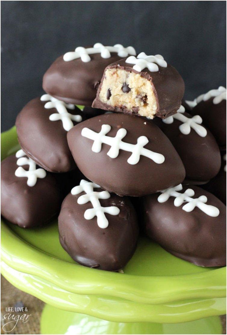 Chocolate Chip Cookie Dough Footballs