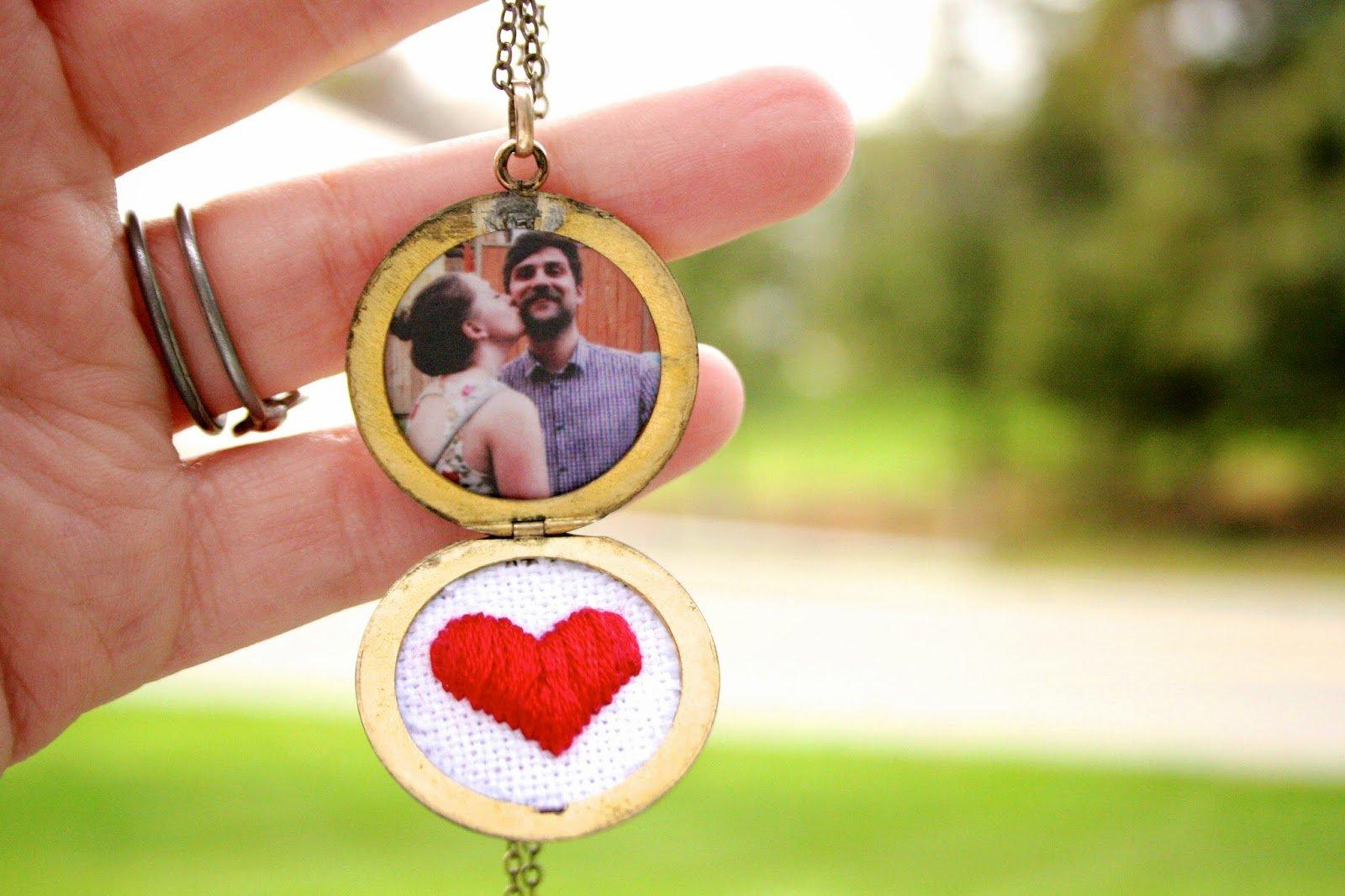 Embroidered Heart Locket