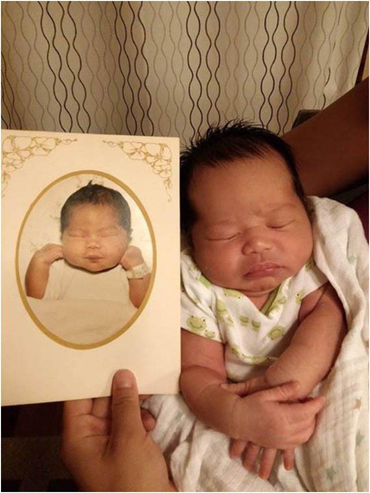 My newborn photo, and my daughter when she was 10 days old