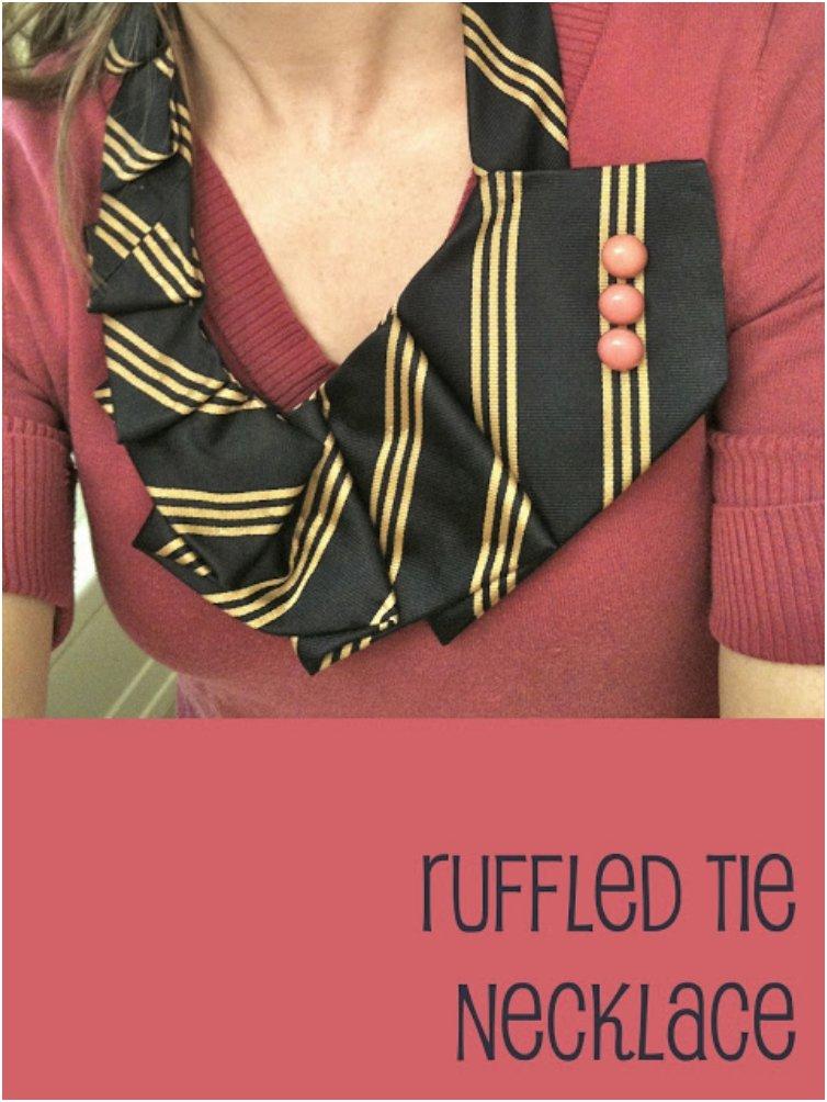 Ruffled Tie Necklace