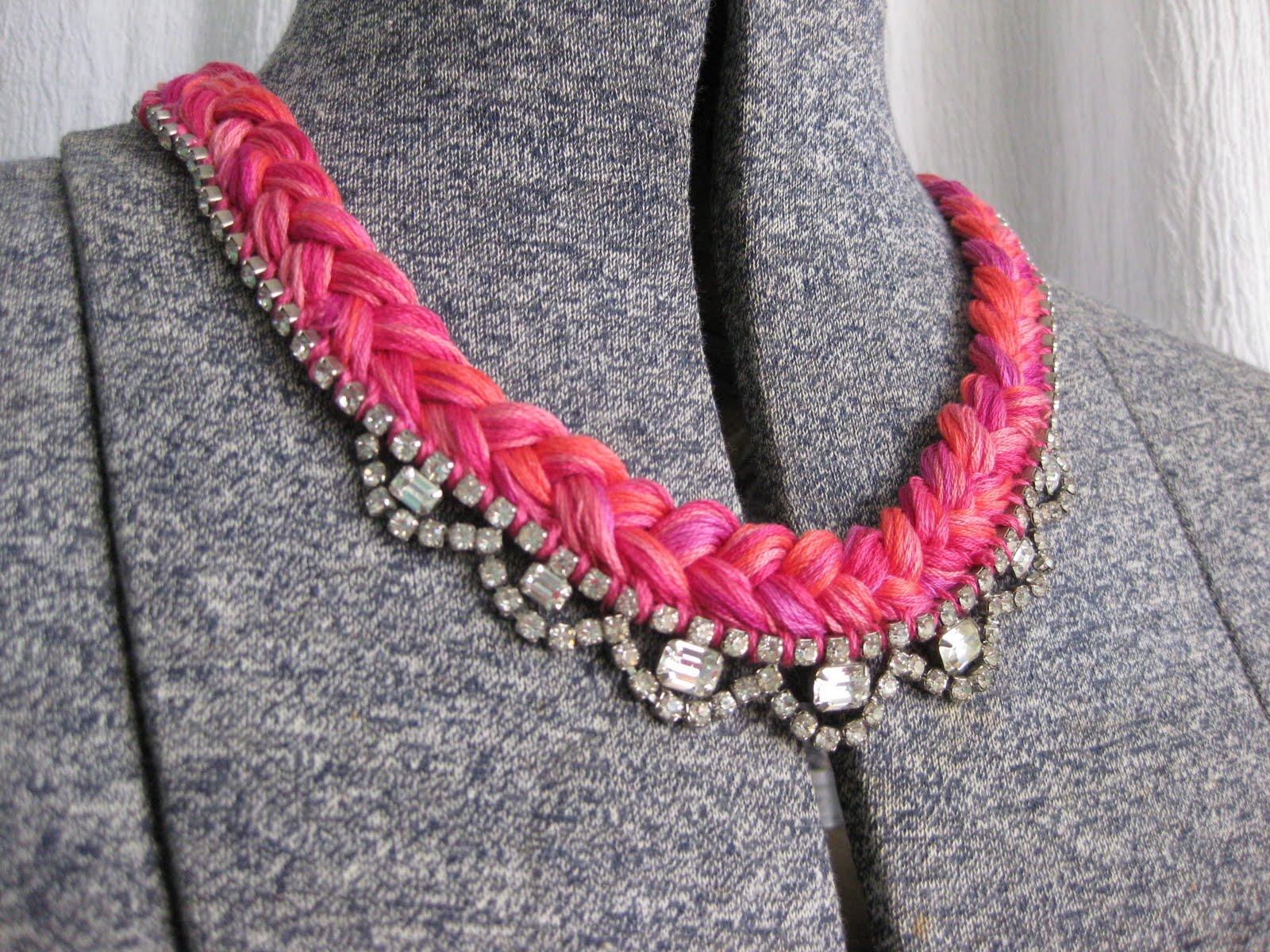 Sparkly Embroidery Thread Necklace