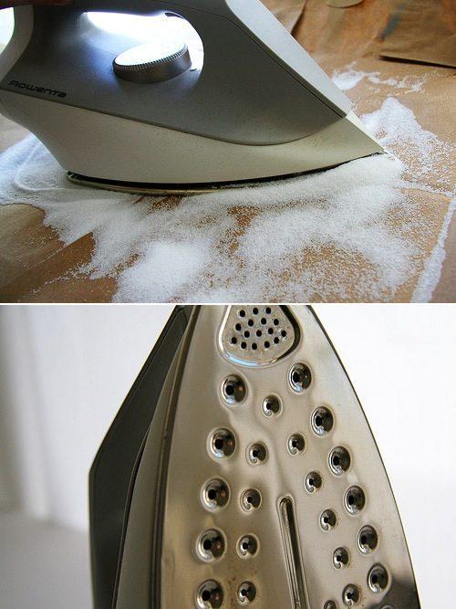 4. Use salt to clean your iron