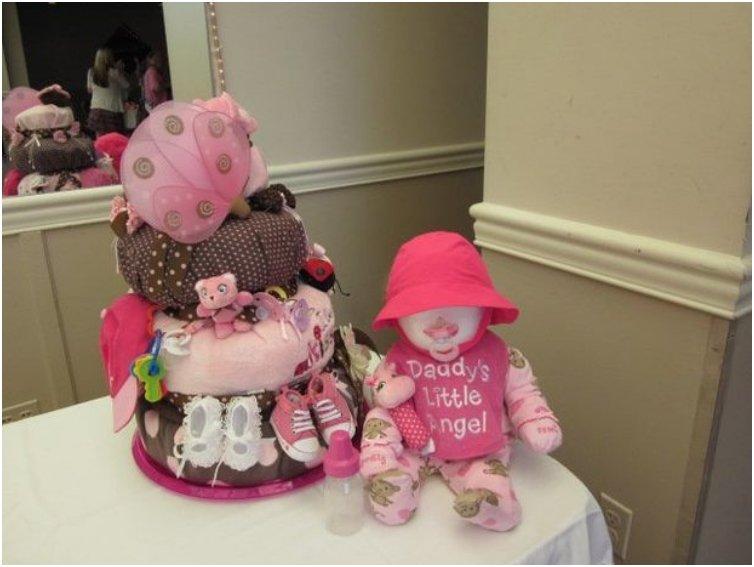 standing baby diaper cake