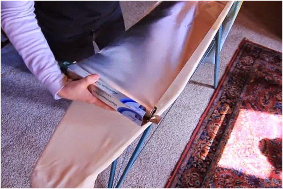 Cut your ironing time in half with aluminum foil