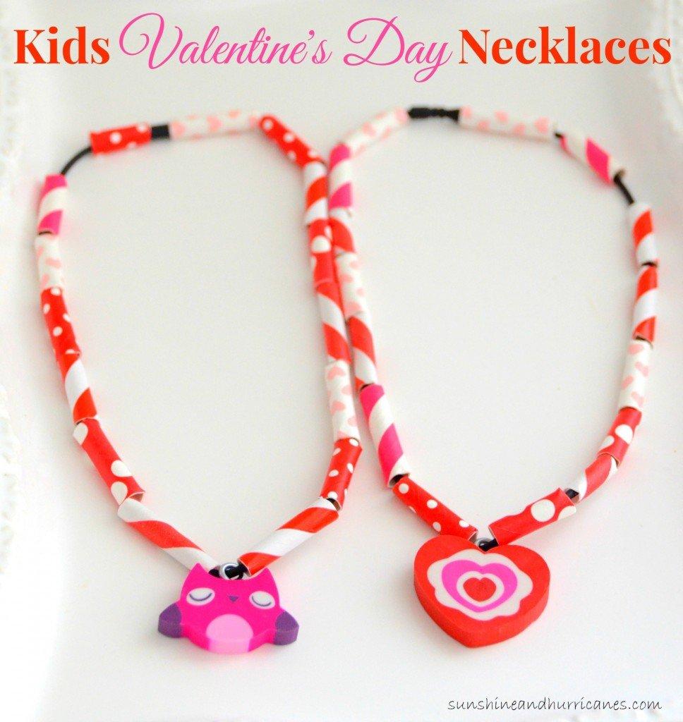 Easy Kids Valentine’s Day Necklaces