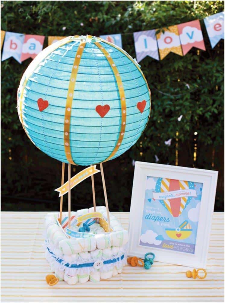 HOT AIR BALLOON DIAPER CAKE