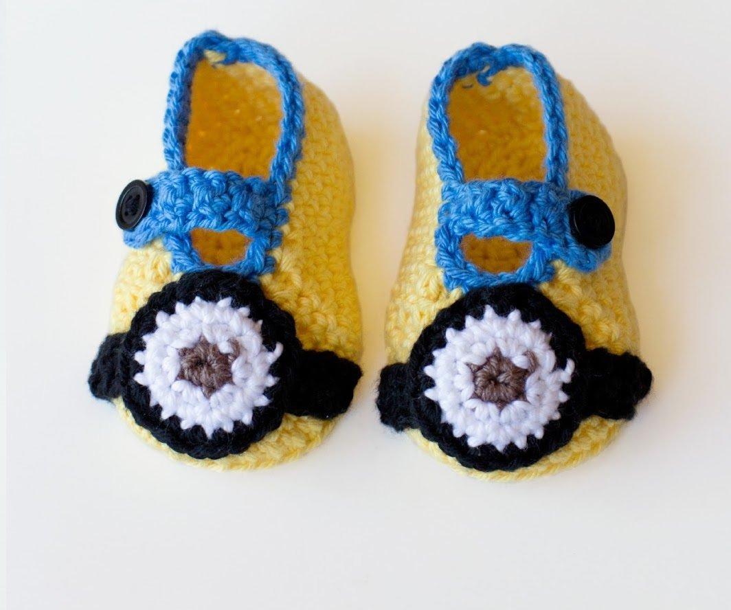 Minion Inspired Baby Booties Crochet Pattern