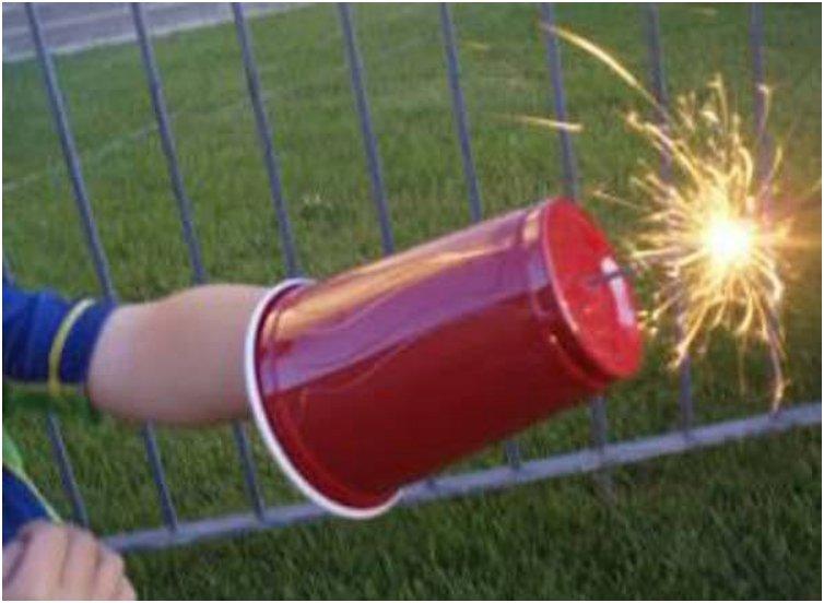Use A Plastic Cup As A Sparkler Shield For Children