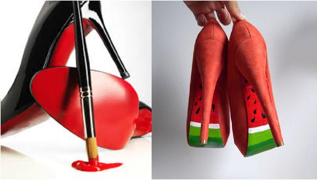 Use nail polish to add a pop of color to the sole of your shoe