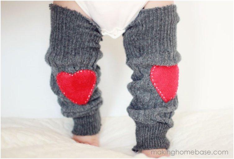 valentines day sweater baby leg warmers