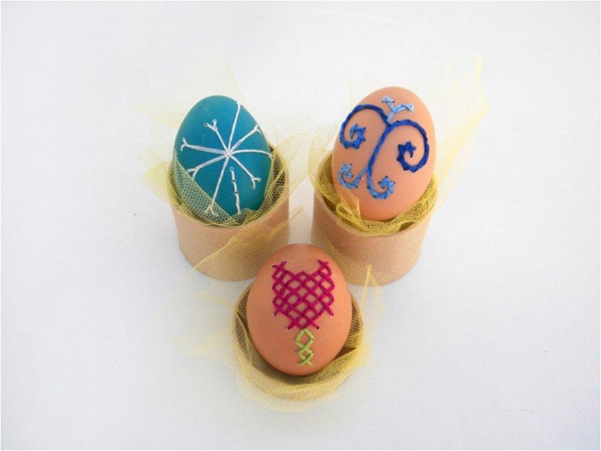 Easter Eggs with Embroidery Stitches