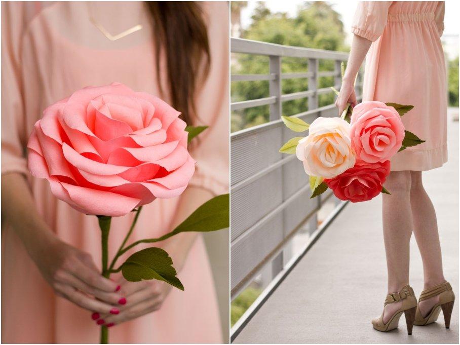 Giant Crepe Paper Roses