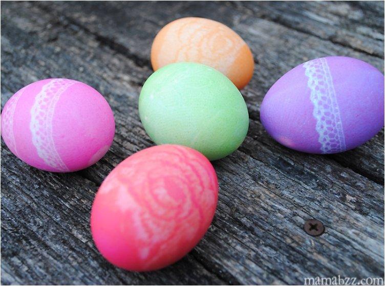 Lace Dyed Easter Eggs