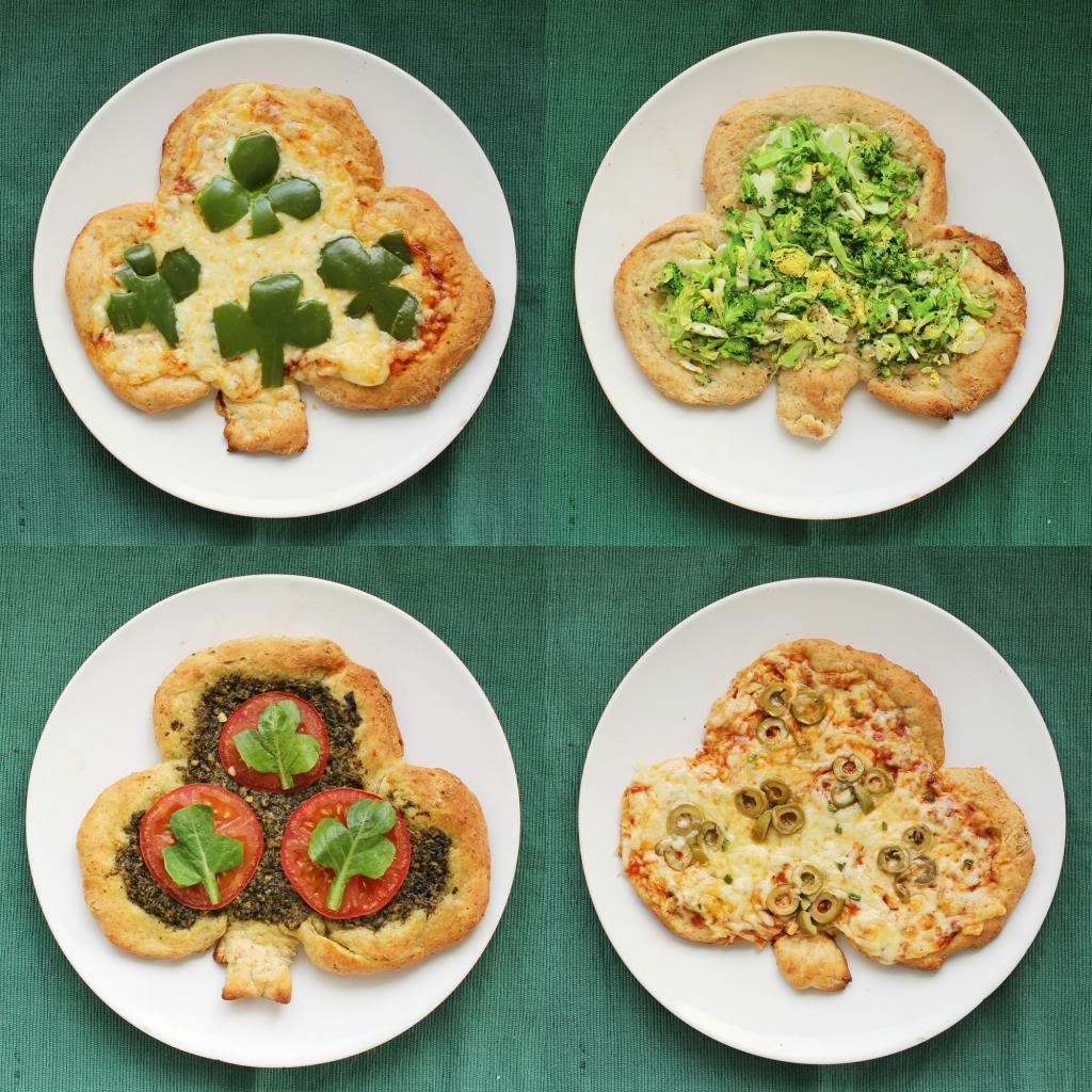 Shamrock Personal Pizzas for St. Patricks Day