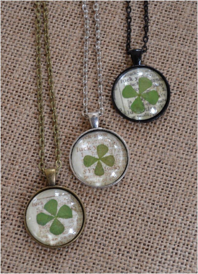 St. Patrick s Day Craft ucky Clover Pendant Necklace