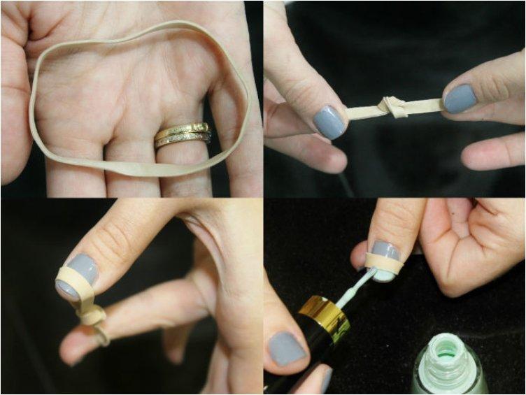 Use a Rubber Band to Create the Perfect French Manicure
