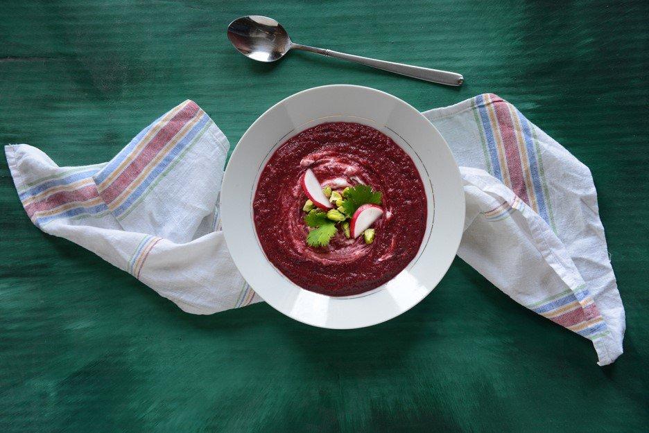 Creamy Coconut & Roasted Beet Soup