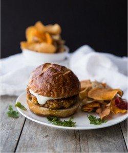 Curried Carrot Chickpea Chia Burgers