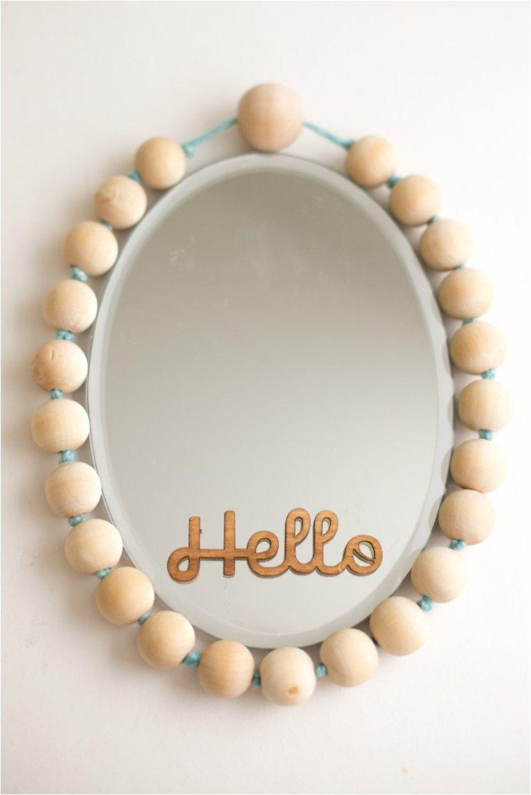 Magnetic Mirror With Wooden BEads