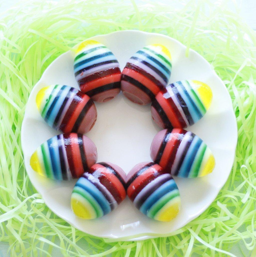 Rainbow Jello Easter Eggs
