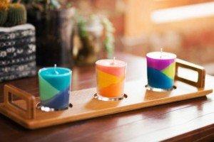 Color Block Candles With Crayons