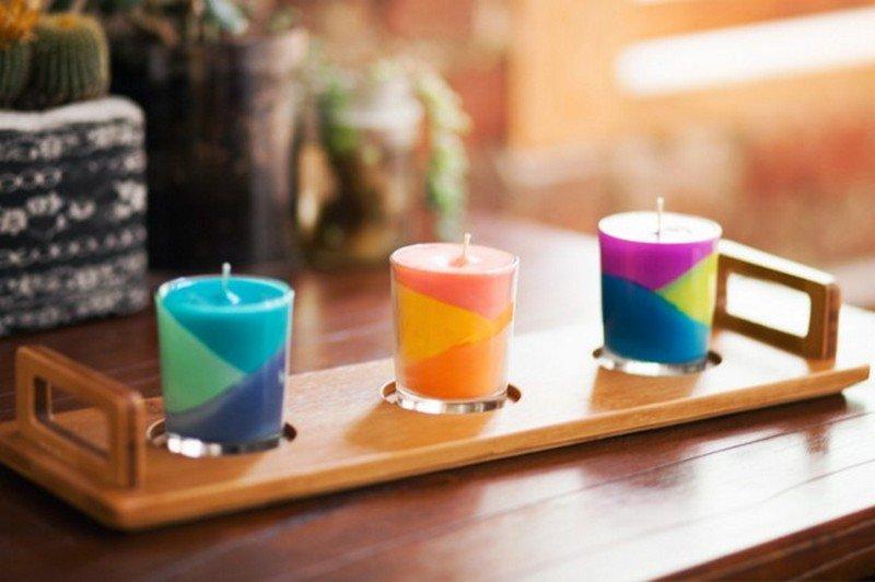 Color Block Candles With Crayons