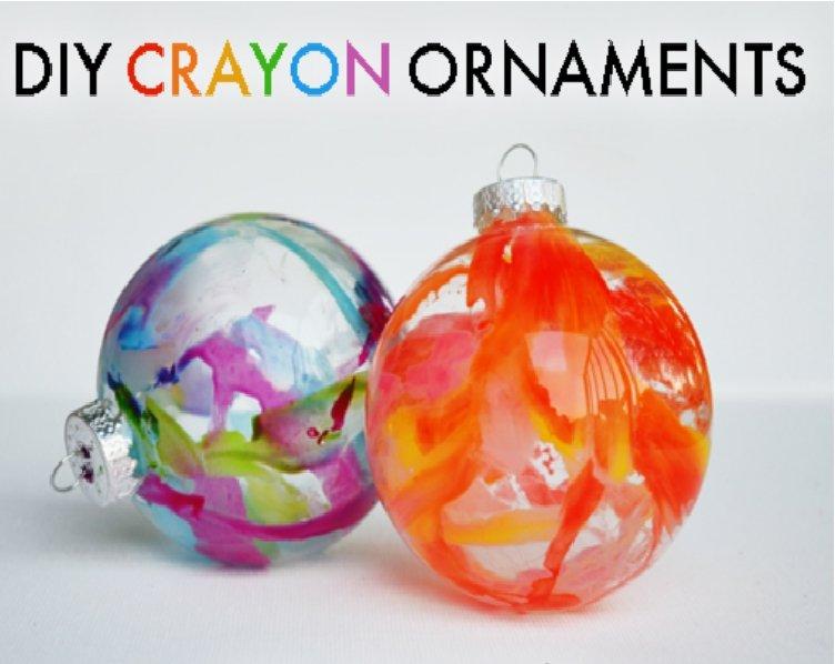 Crayon Drip Holiday Ornaments