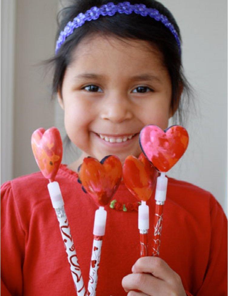 Crayon Heart Pencil Toppers