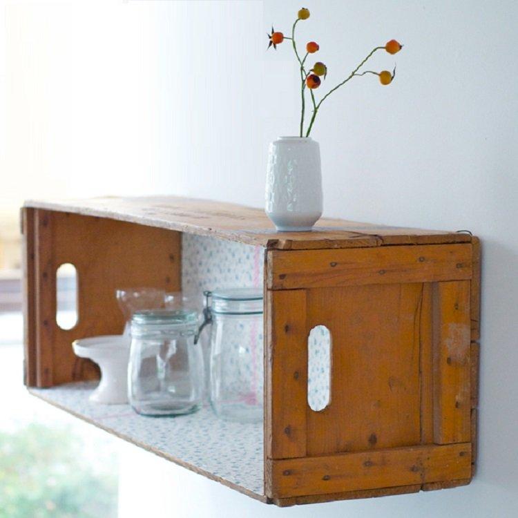 Wooden Box Shelf