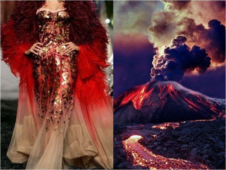 Christian Dior F W 2005 • & • Erupting Volcano, Hawaii