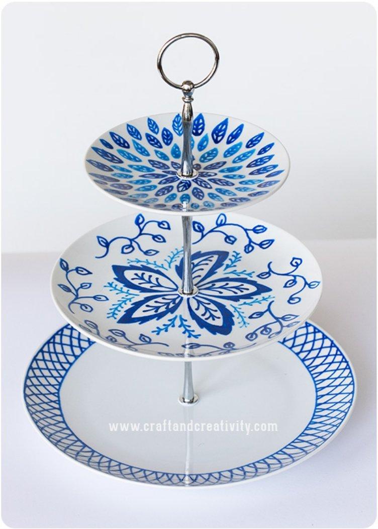 Hand painted cake stand