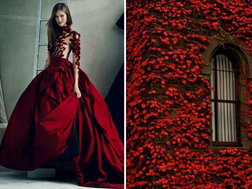Marchesa F W 2012 & Red Leaves