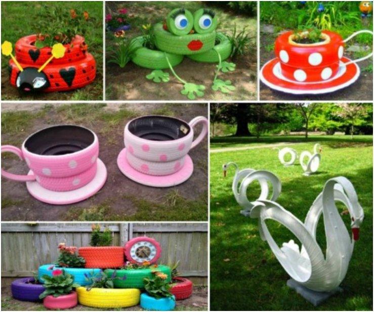 Playful Tire Planters