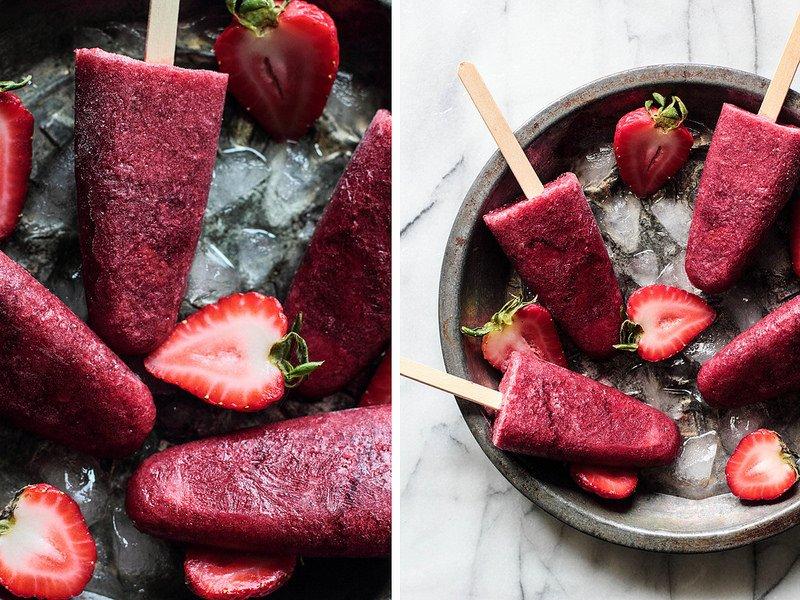 ROASTED STRAWBERRY RED WINE POPSICLES