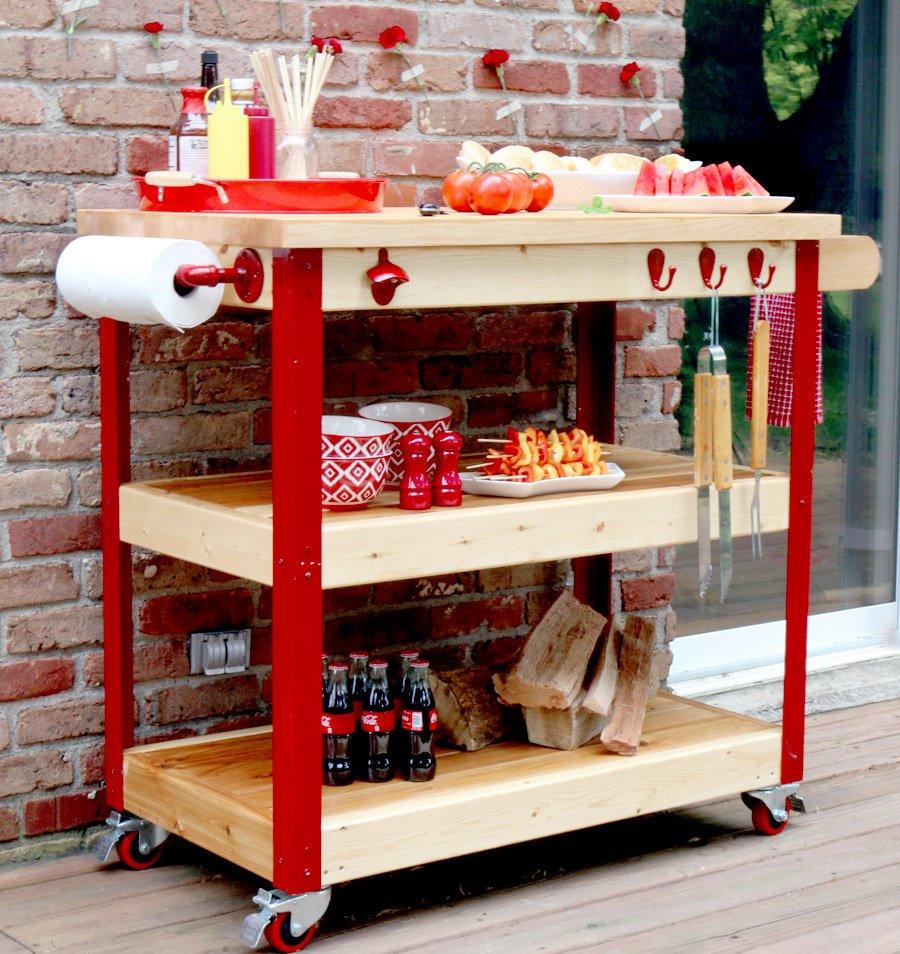 Rolling Grill Cart