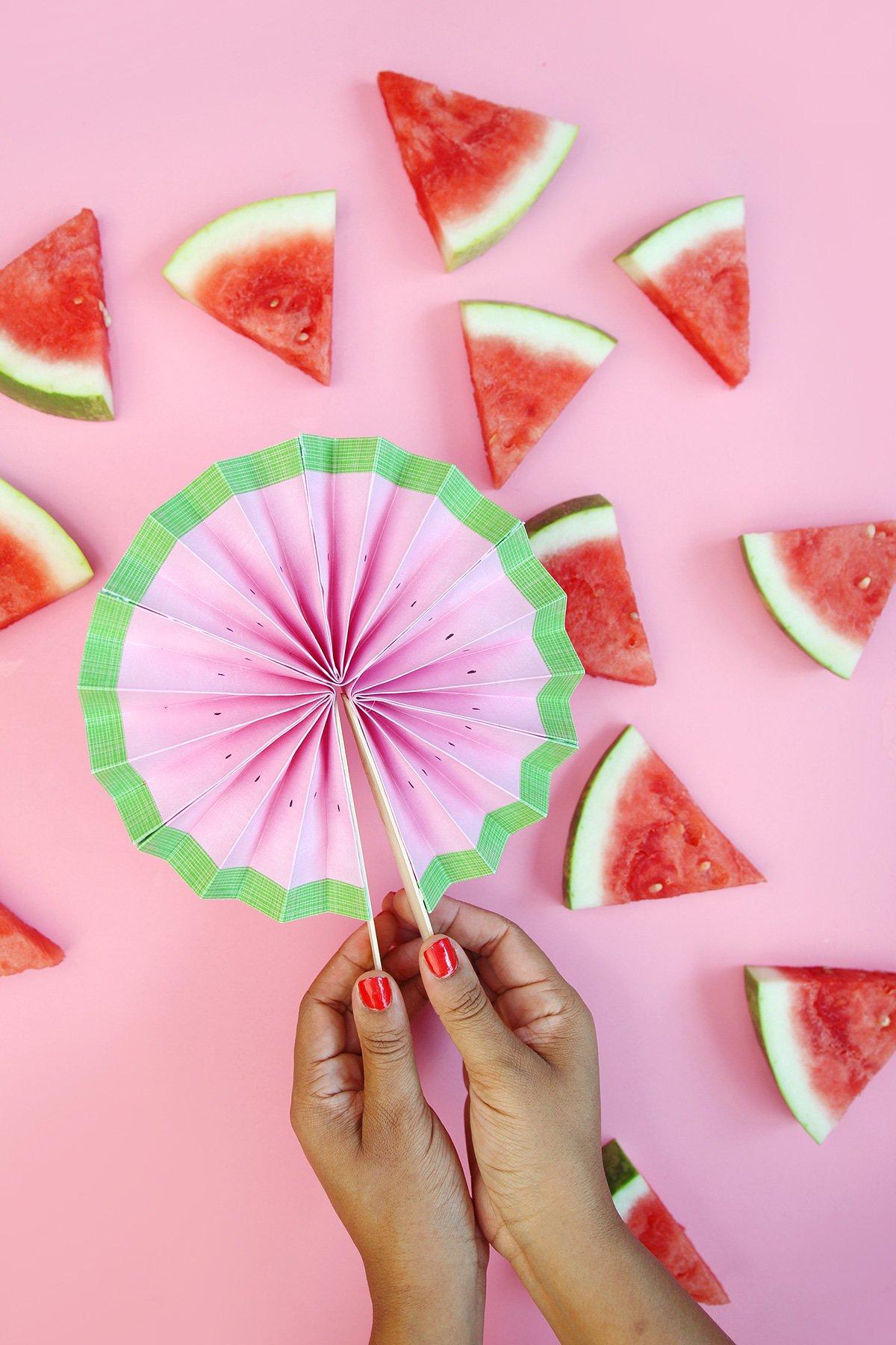 Easy Paper Watermelon Fans