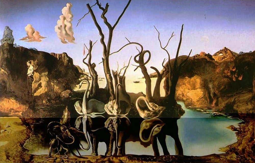 Swans Reflecting Elephants - Salvador Dali Paintings