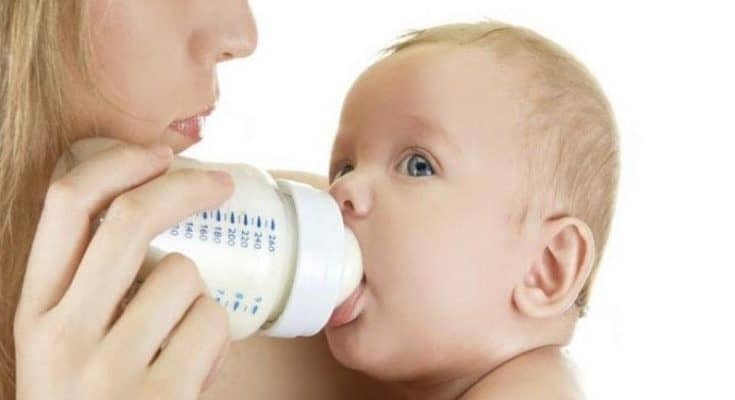 baby with milk