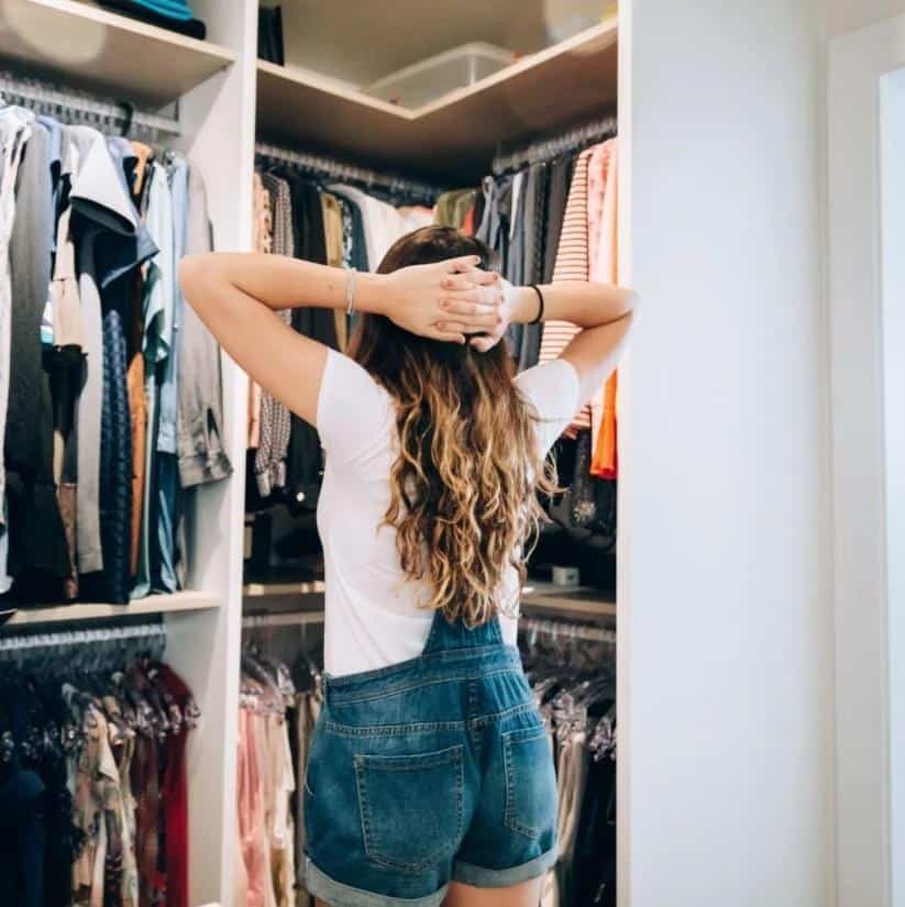 women in front of dressing room