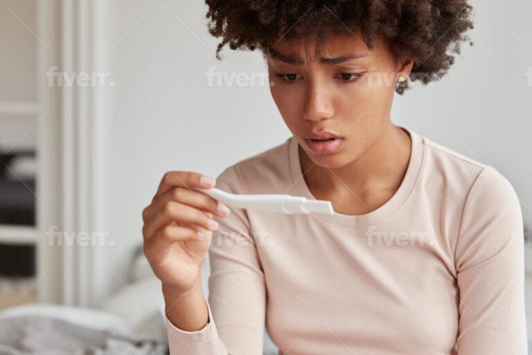 pregnancy test dissatisfied face