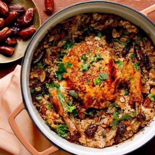 Yvonne Maffei’s Roast Chicken With Couscous, Dates and Buttered Almonds | Mamabee Yvonne Maffei’s Roast Chicken With Couscous, Dates and Buttered Almonds