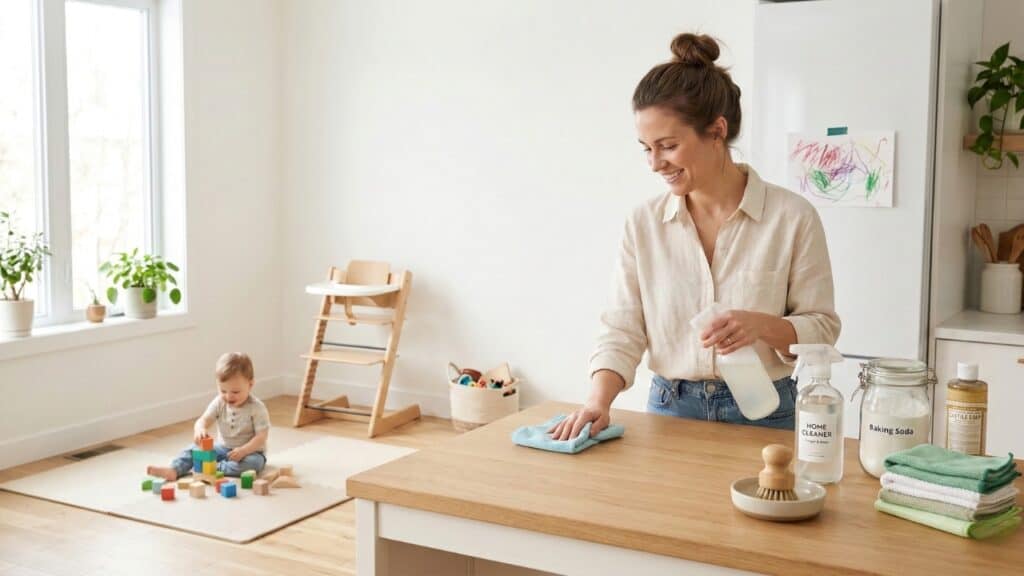 non-toxic cleaning products for families with kids