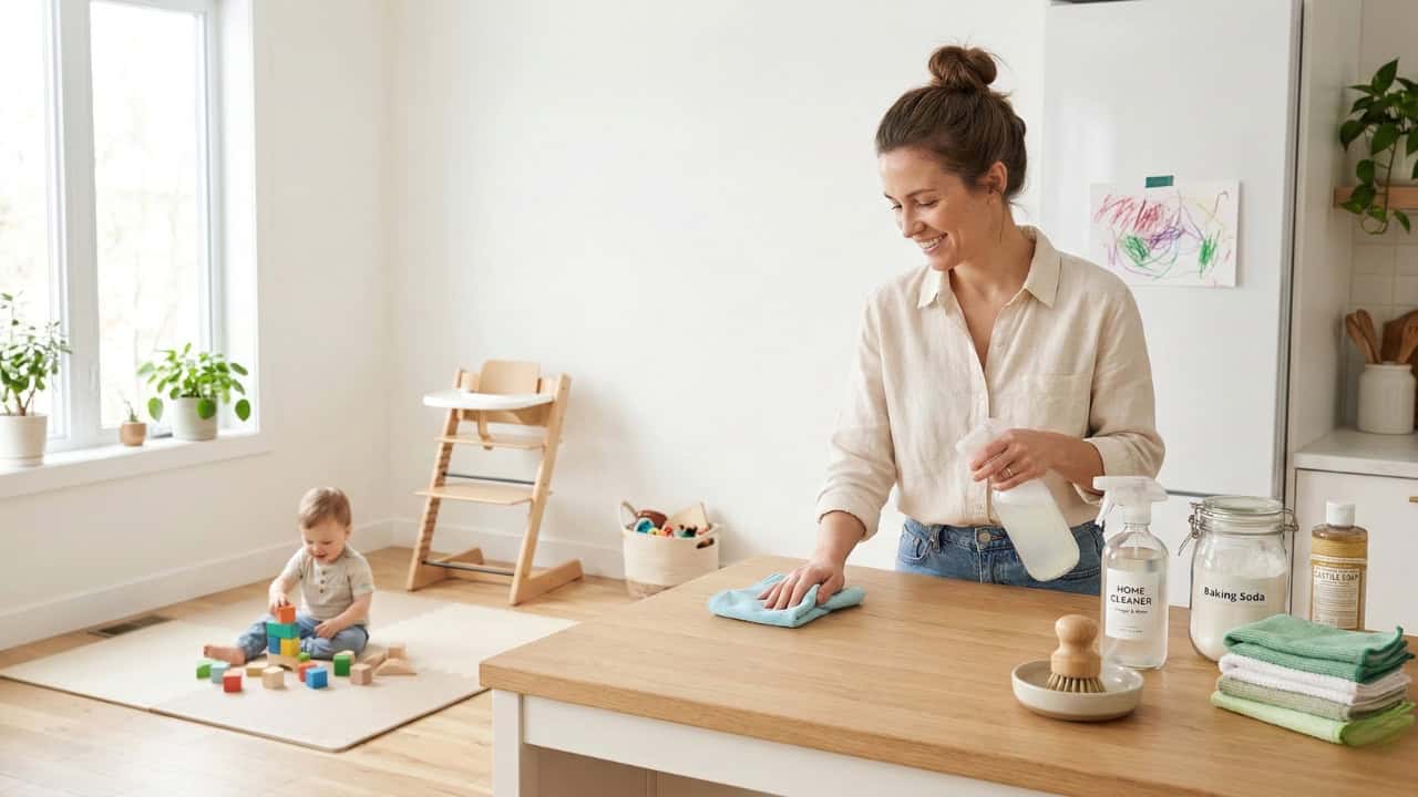 non-toxic cleaning products for families with kids